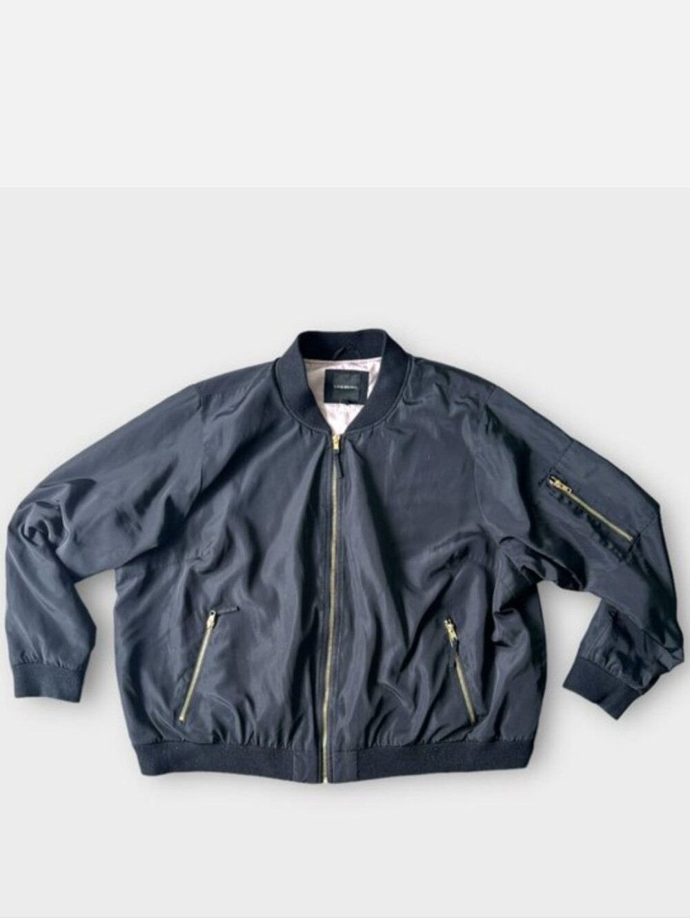 Women's Black Bomber Jacket with Zip Pockets By Lane Bryant